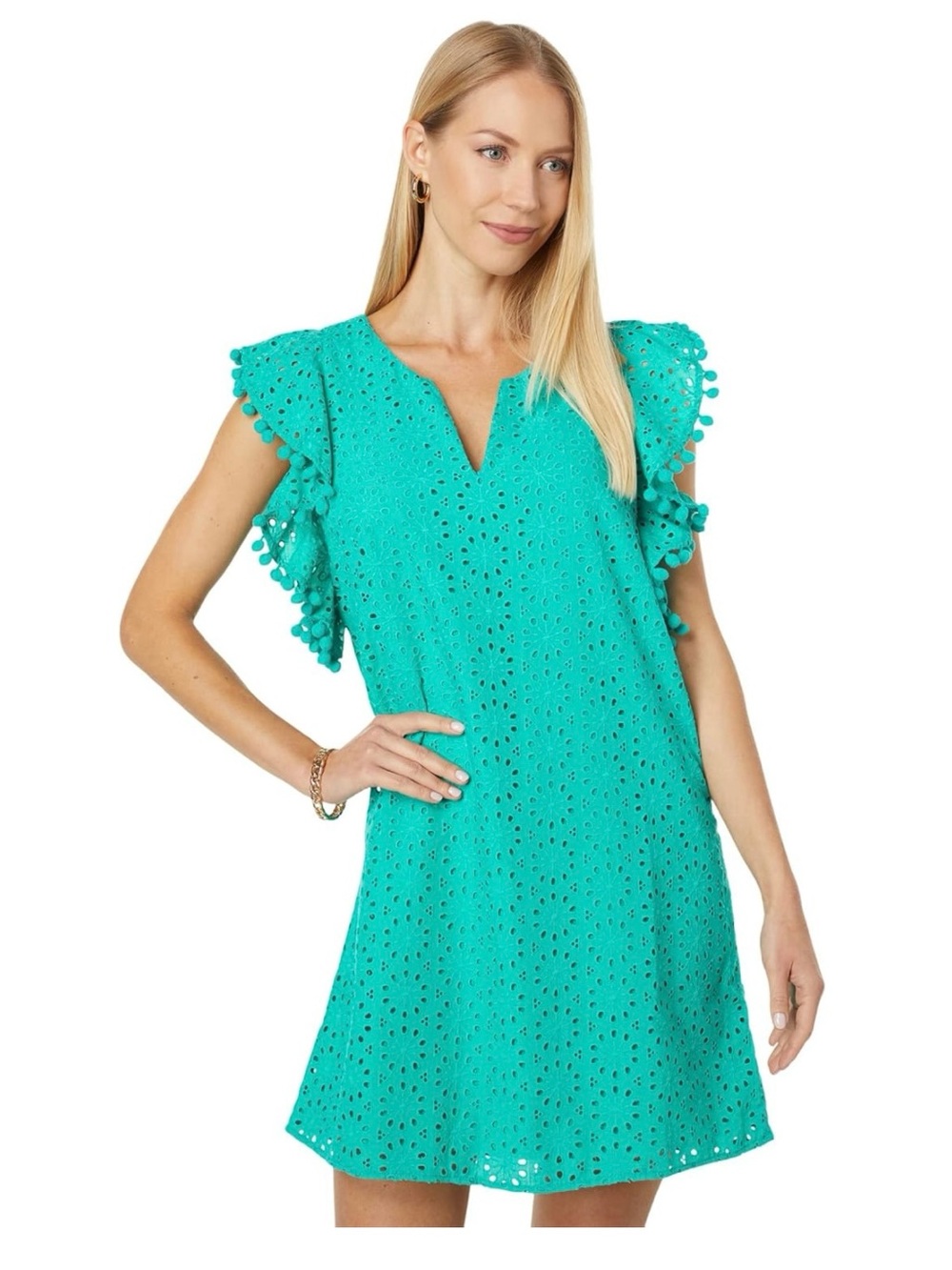 Lilly Pulitzer Astara Flutter Sleeve Mini Dress in Water Lily Green Size XS